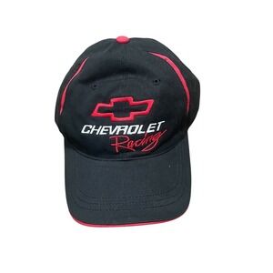 Chevrolet Racing Hat Cap Black Red Accents Adjustable One Size NWOT